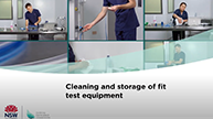 Cleaning storage of fit test equipment